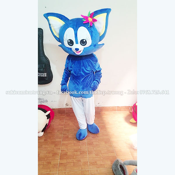 Mascot cáo thân xanh