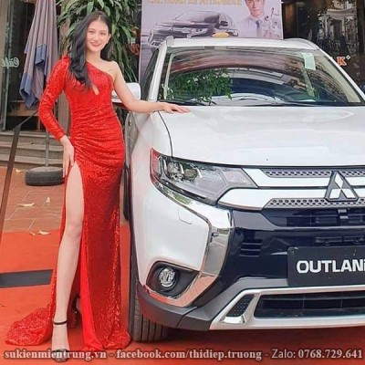 Đầm kim sa đỏ tay dài