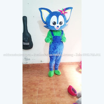 Mascot cáo xanh yếm xanh