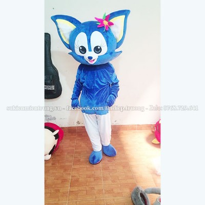 Mascot cáo thân xanh