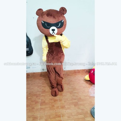 Mascot gấu lầy yếm nâu