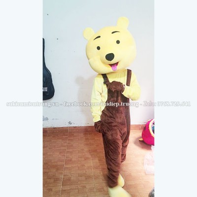 Mascot gấu Poot yếm nâu