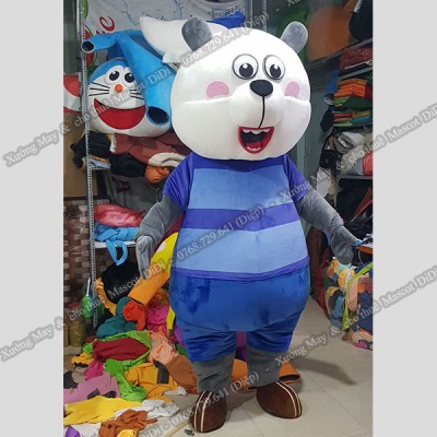 Mascot Gấu đầu trắng